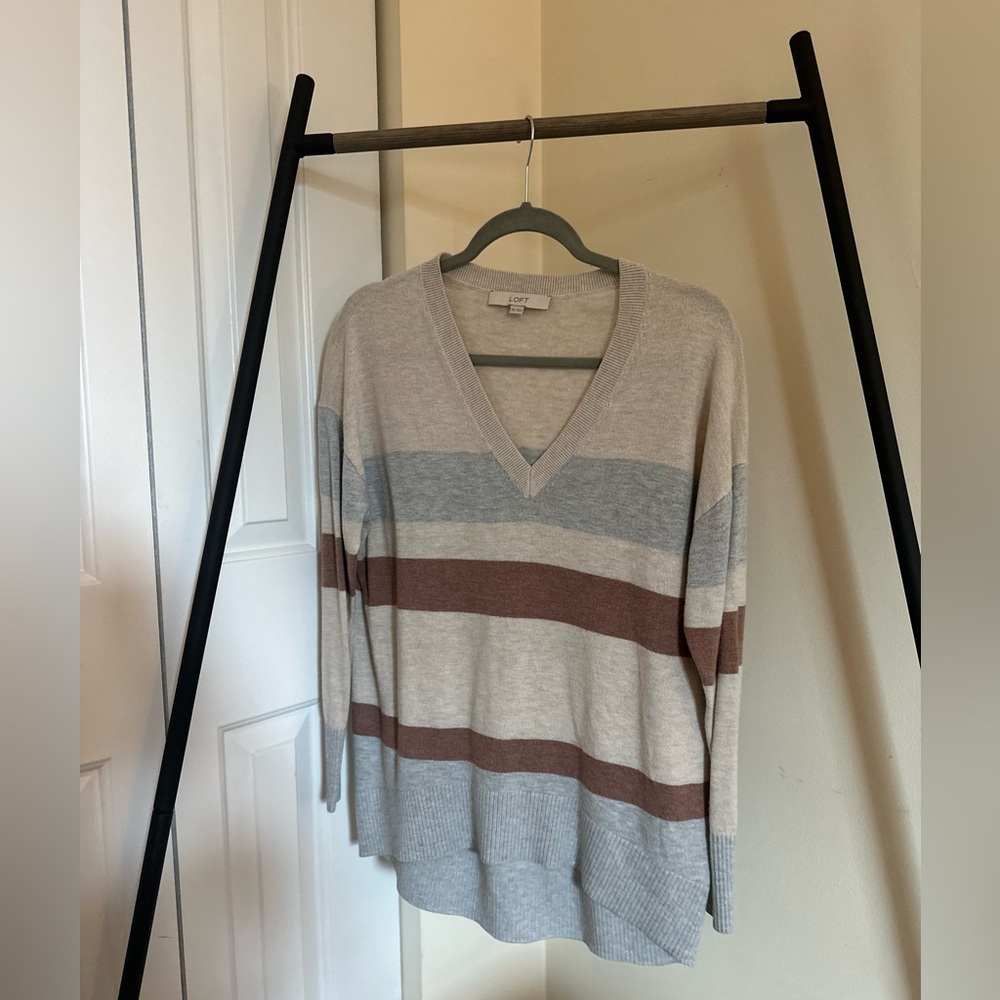 Loft XS Striped Light Sweater